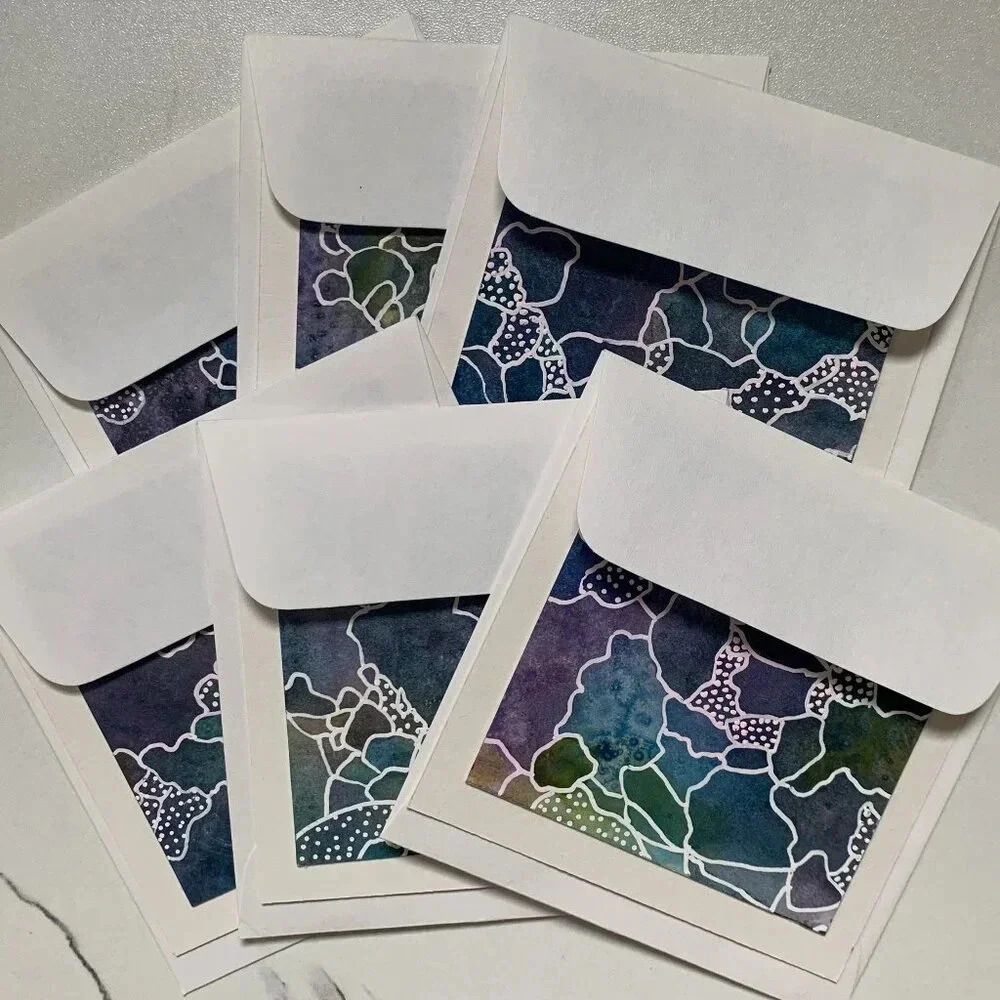 Original Handmade Abstract Watercolor Card Set - 6 Unique Blank Note Cards OOAK